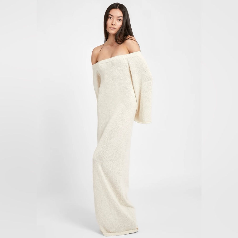 Because of Alice Crochet Knit Off Shoulder Maxi Dress - Small
